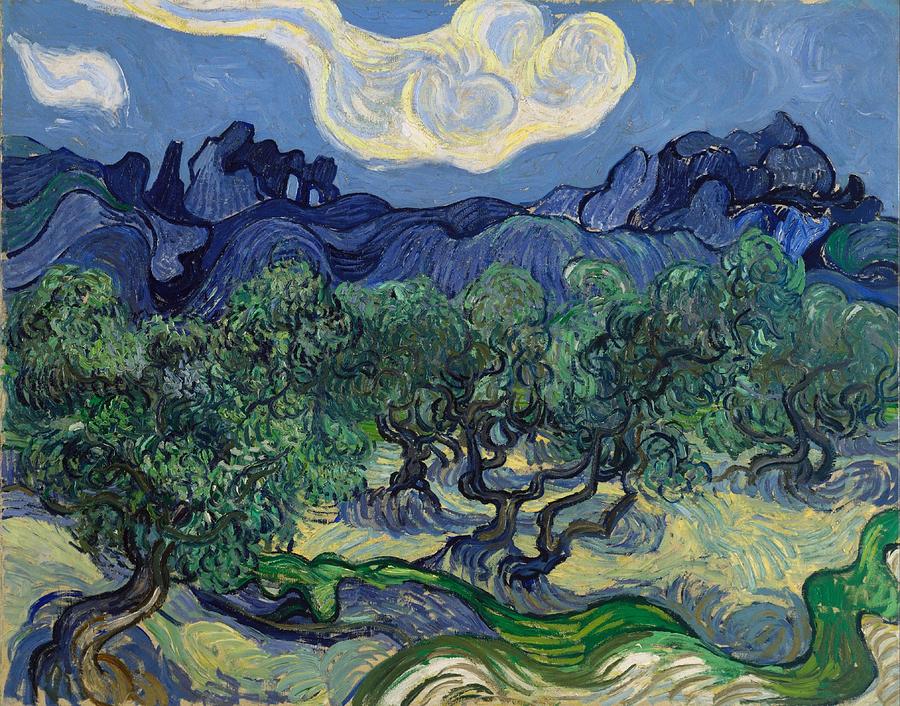 Tree Painting - The Olive Trees #3 by Vincent van Gogh