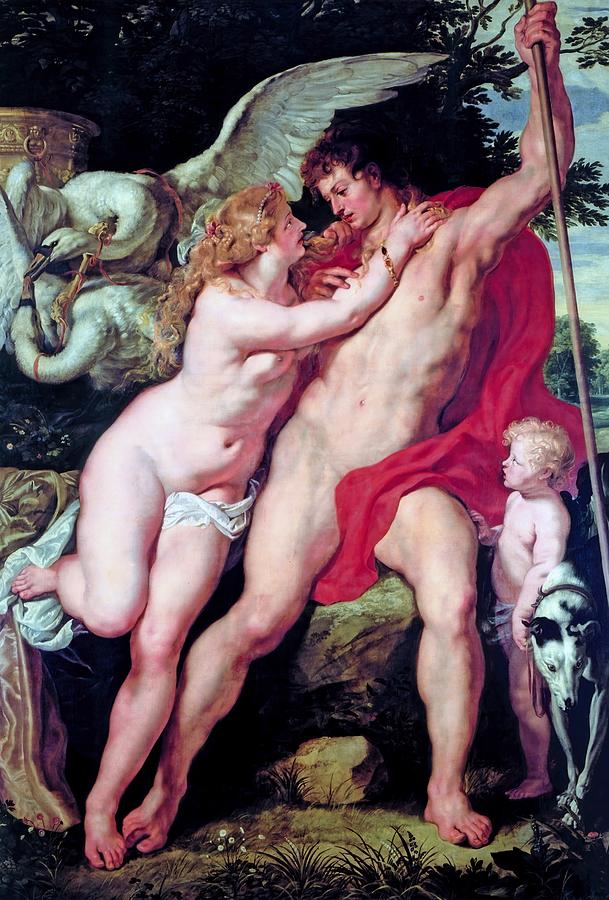 Fantasy Painting - Venus and Adonis #18 by Peter Paul Rubens