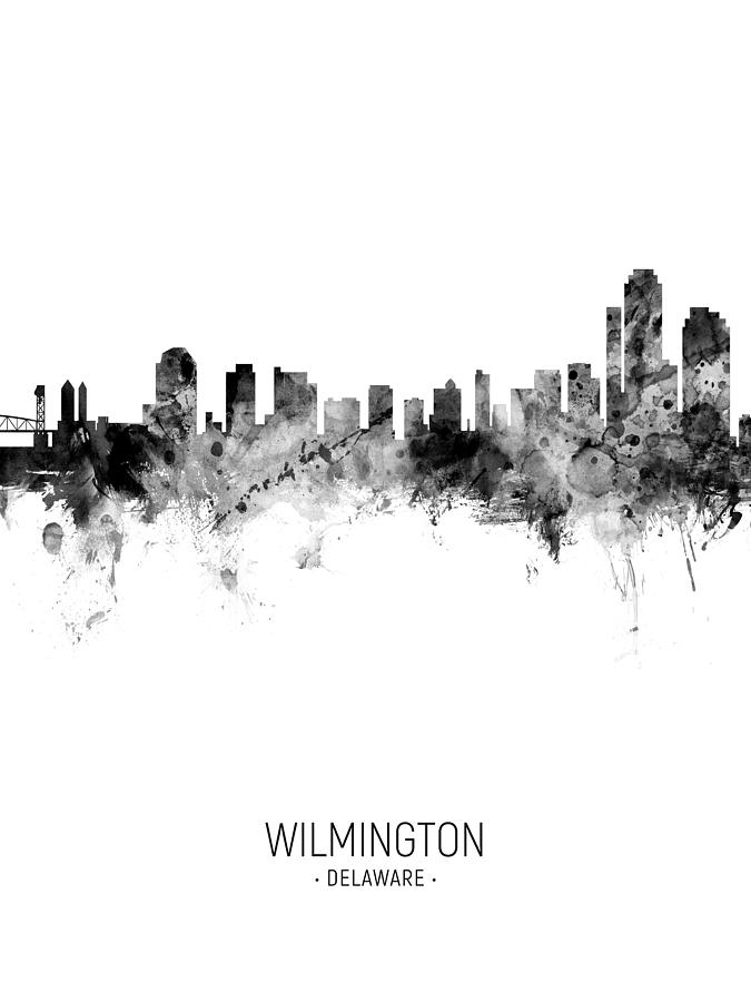 Wilmington Delaware Skyline #18 Digital Art by Michael Tompsett