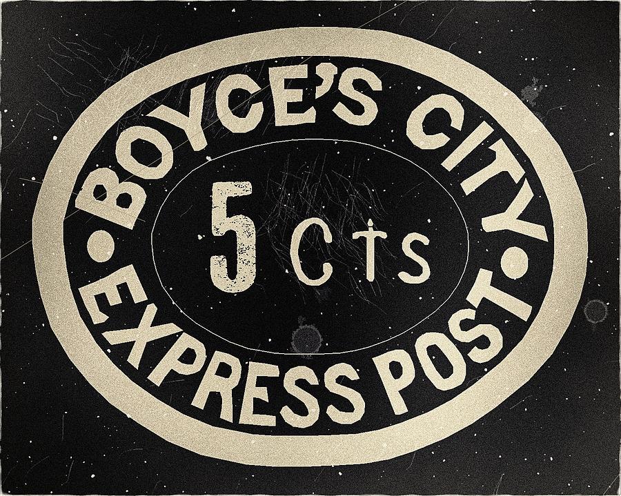 1800s Boyces City Local P.O. - 5cts. Black Express Post - Mail Art Digital Art by Fred Larucci