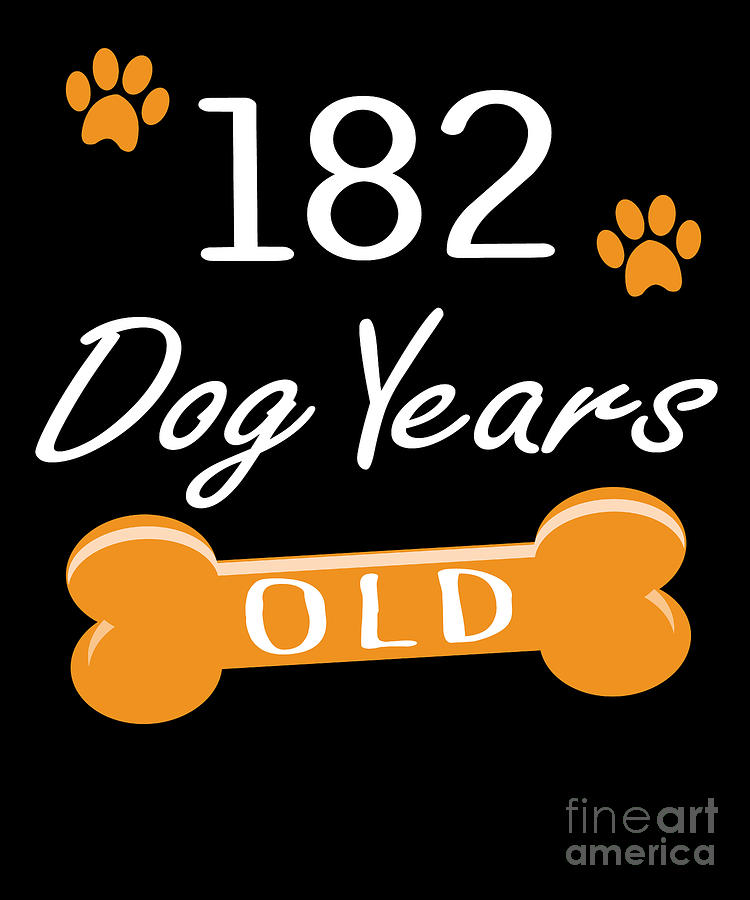 182 Dog Years Old Funny 26th Birthday Puppy Lover design Digital Art by Art  Grabitees - Pixels