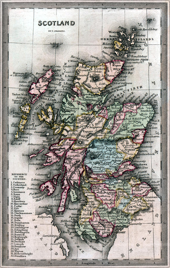 1835 Map of Scotland Painting by Historic Image - Fine Art America