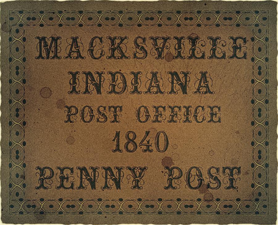 1840 Macksville, Indiana Local P.O. - Penny Post Edition - Mail Art Digital Art by Fred Larucci
