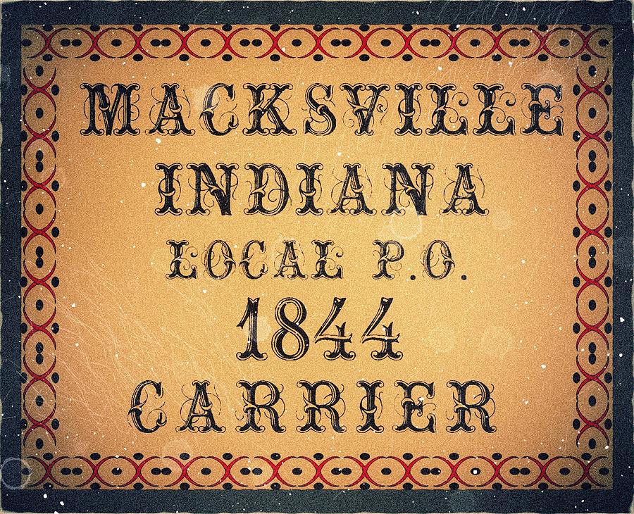 1844 Macksville, Indiana Local P.O. - Carrier Edition - Mail Art Digital Art by Fred Larucci