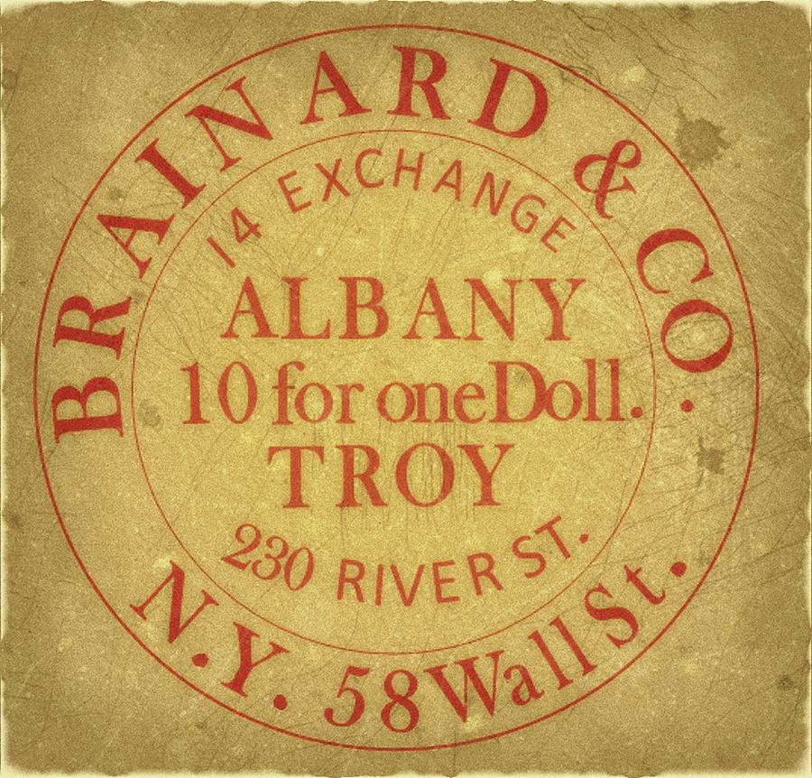 1845 - Brainard and Co.- Albany New York - 10cts. Banana Edition - Mail Artpost Digital Art by Fred Larucci