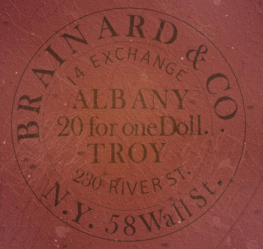 1845 - Brainard and Co.- Albany New York - 5cts. Brick Red - Mail Artpost Digital Art by Fred Larucci