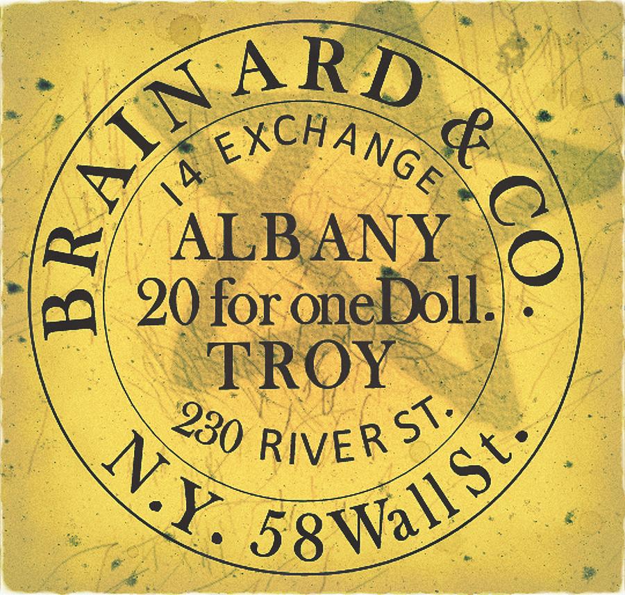 1845 - Brainard and Co.- Albany New York - 5cts. Lemon Edition - Mail Artpost Digital Art by Fred Larucci