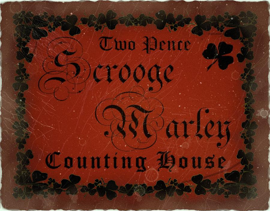 1847 Scrooge Marley - 2 Pence - Counting House Postage - Mail Art Post Digital Art by Fred Larucci