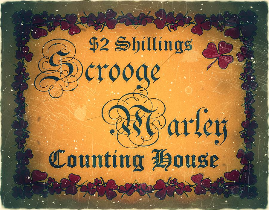 1847 Scrooge Marley - 2 Shillings - Counting House Postage - Mail Art Post Digital Art by Fred Larucci