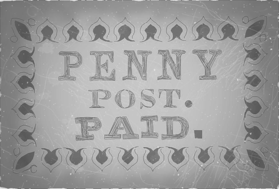 1849 Boston Mass Carrier Penny Post - 3LB2 - Gray - Mail Art Post Digital Art by Fred Larucci