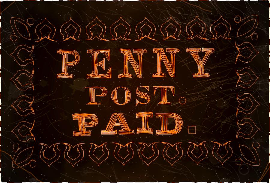 1849 Boston Mass Carrier Penny Post - 3LB2 - Mail Art Post Digital Art by Fred Larucci