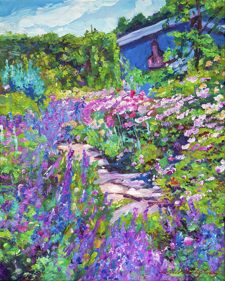 English Tangled Summer Garden Painting by David Lloyd Glover - Fine Art ...