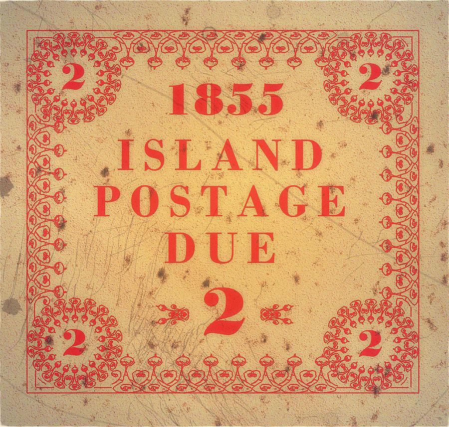 1855 Hawaii Missionary Postage Due - 2Cts. Red Edition - Mail Art Post Digital Art by Fred Larucci