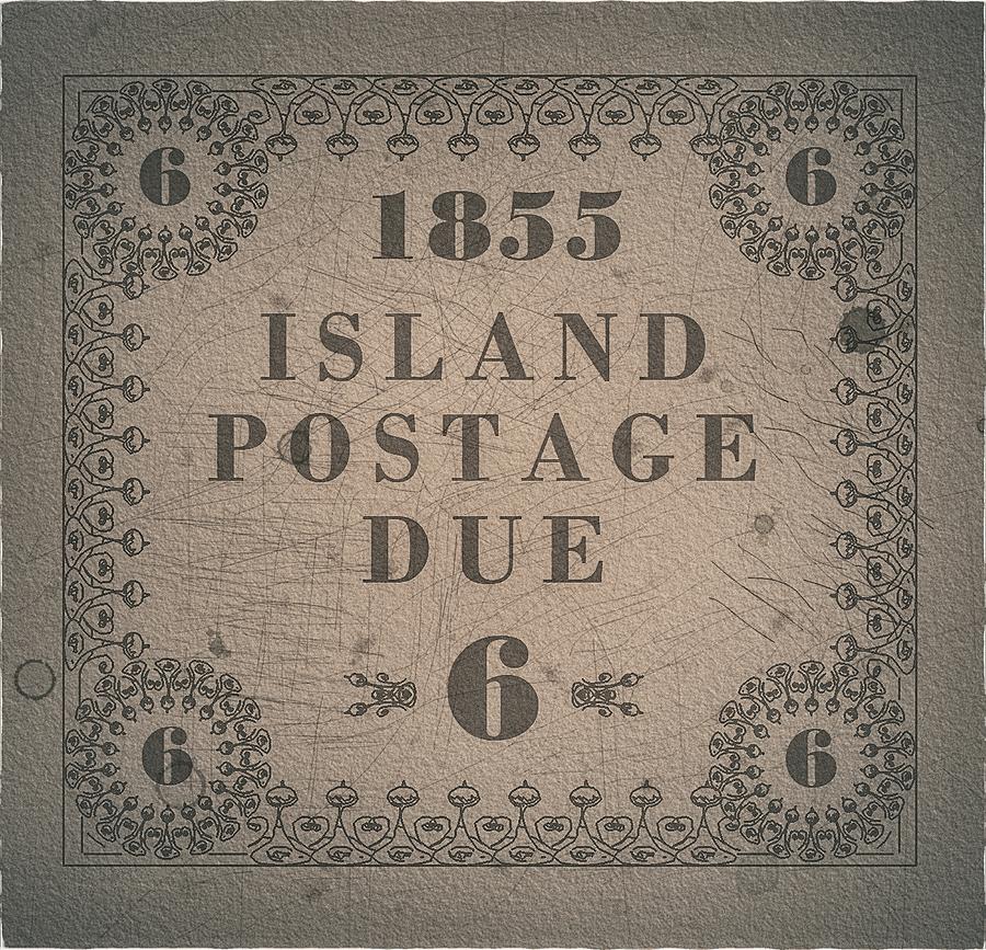 1855 Hawaii Missionary Postage Due - 6cts. Lt. Dark Gray Edition - Mail Art Post Digital Art by Fred Larucci