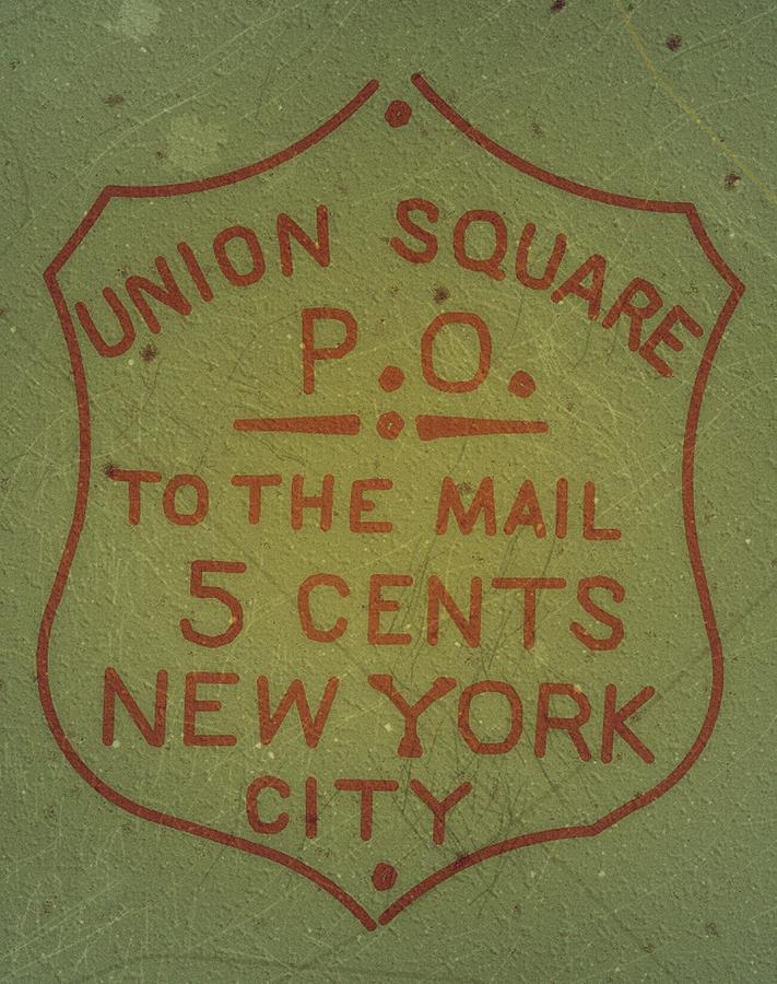 1856 Union Square Post Office New York City - 5cts. Red Green - Mail Artpost Digital Art by Fred Larucci