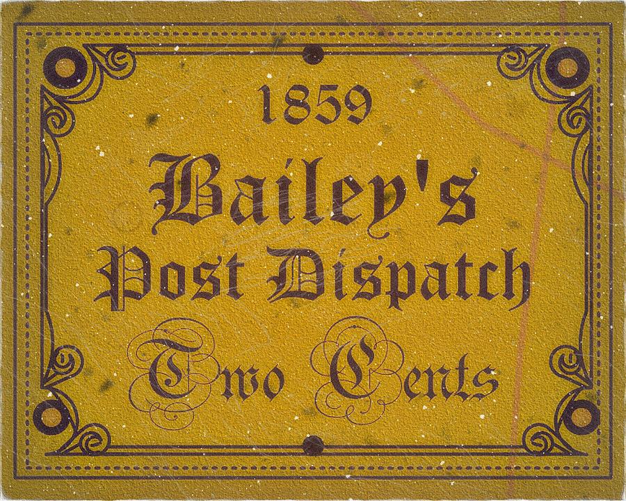 1859 Baileys Post Dispatch Stamp - Two Cents - Mustard - Mail Art Post Digital Art by Fred Larucci