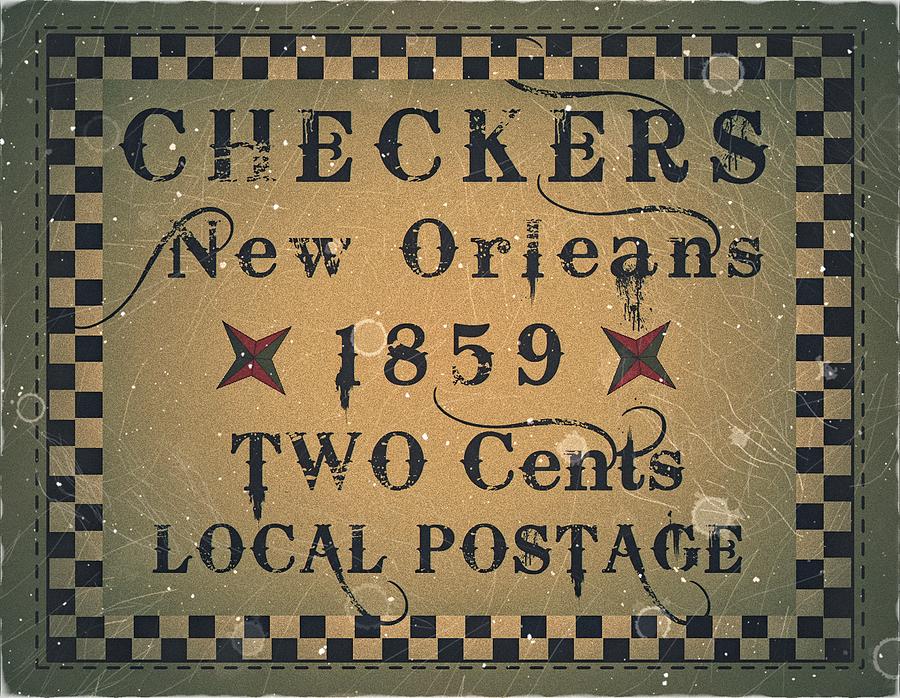 1859 Checkers - New Orleans 2cts. Local Postage - Mail Art Post Digital Art by Fred Larucci