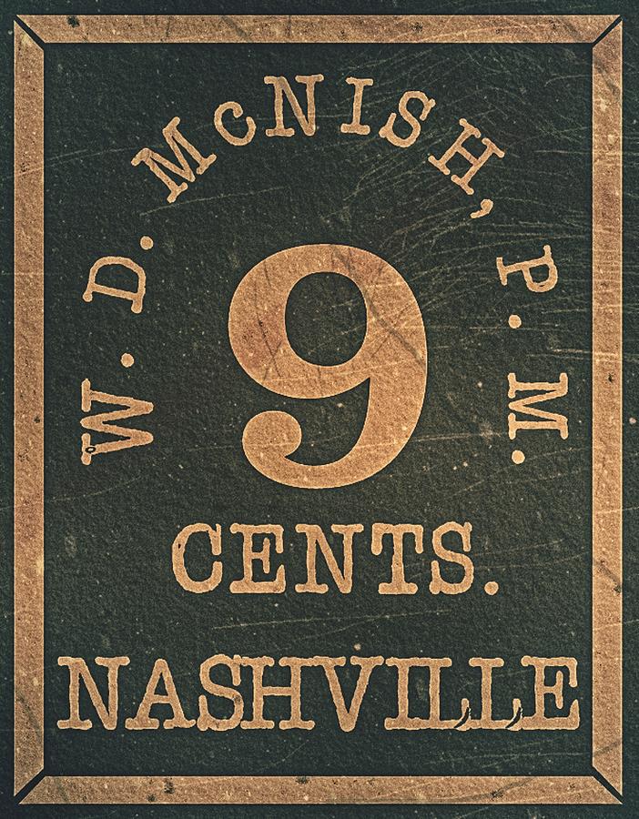 1861 CSA - Confederate States Nashville Provisional - Local Post - 9cts. Sahara - Mail Art Digital Art by Fred Larucci