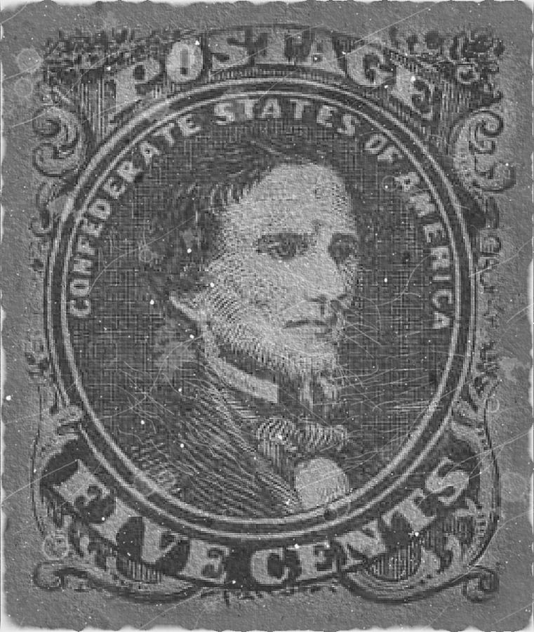1861 CSA Confederate States No.1 - 5cts. Gray - Mail Art Digital Art by Fred Larucci