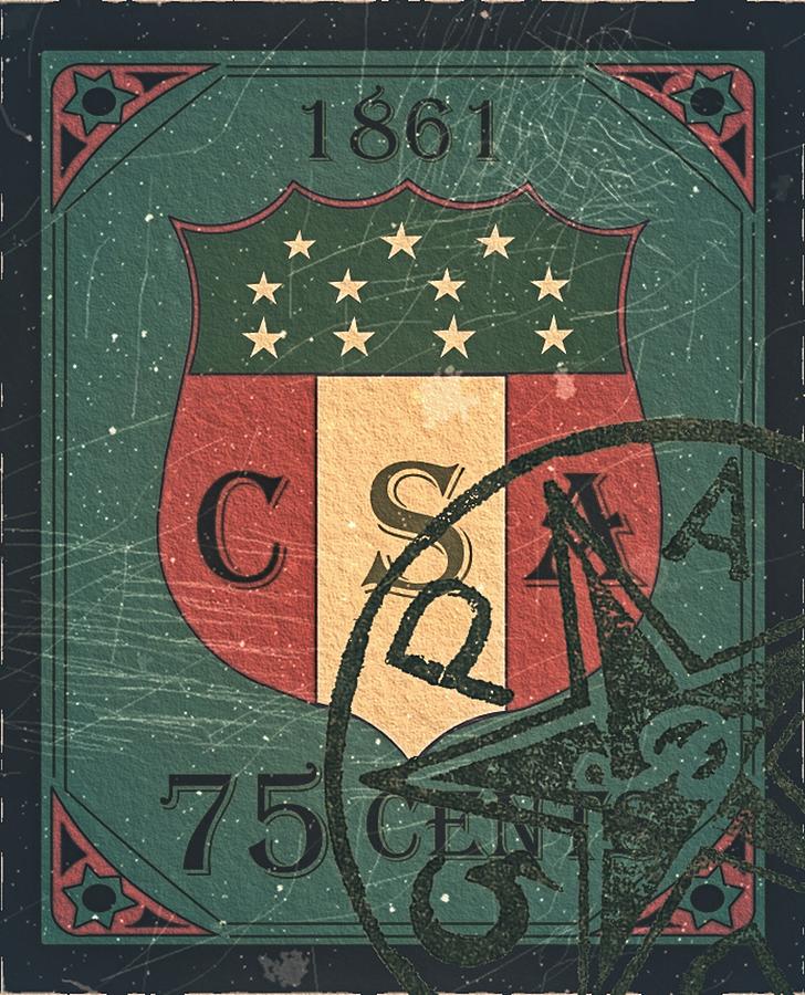 1861 CSA Confederate States Shield - 75cts.. - Mail Art Digital Art by Fred Larucci