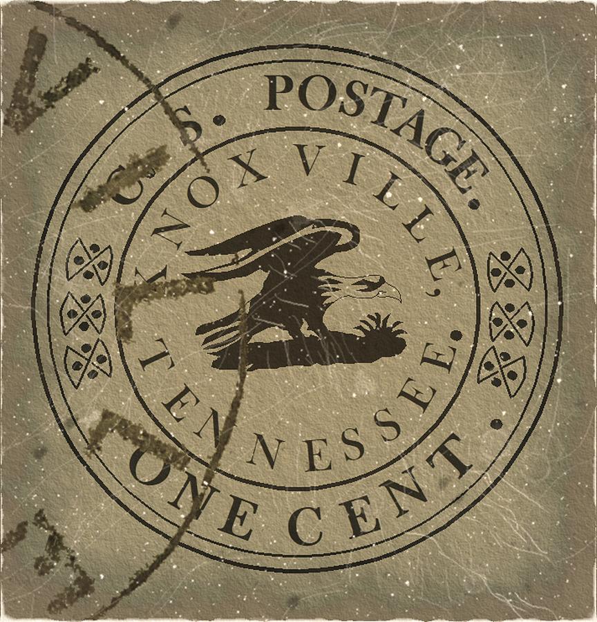 1861 - C.S.A. Knoxville Tennessee Provisional - 1ct. Cement Gray Edition - Mail Art Post Digital Art by Fred Larucci