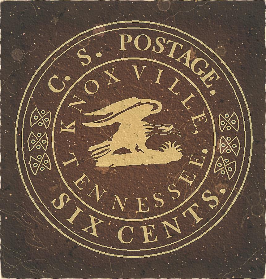 1861 - C.S.A. Knoxville Tennessee Provisional - 6ct. Walnut Edition - Mail Art Post Digital Art by Fred Larucci