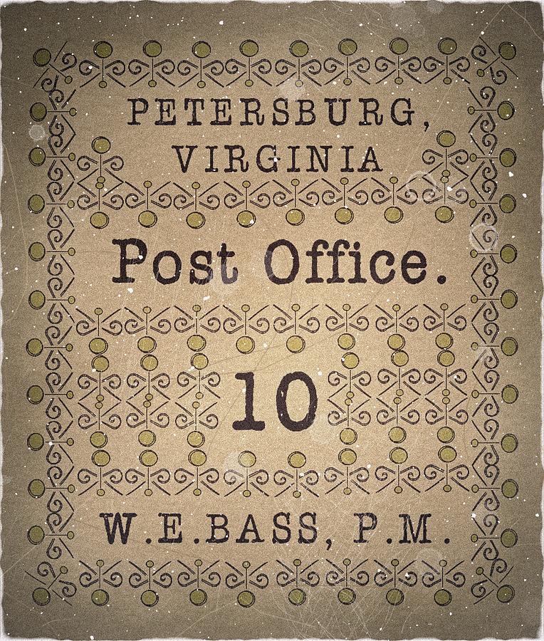 1861 Petersburg, VA P.O. W.E.Bass, PM 10cts.Gray Olive - Mail Art Post Digital Art by Fred Larucci
