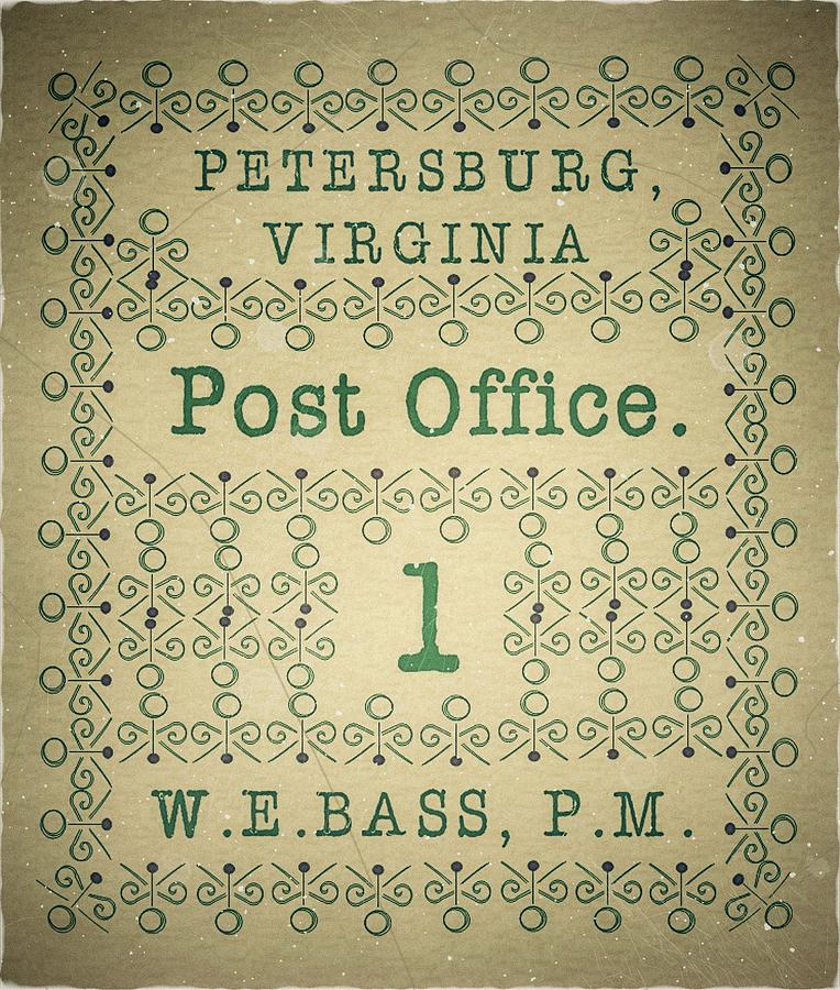 1861 Petersburg, VA P.O. W.E.Bass, PM 1ct Green - Mail Art Post Digital Art by Fred Larucci
