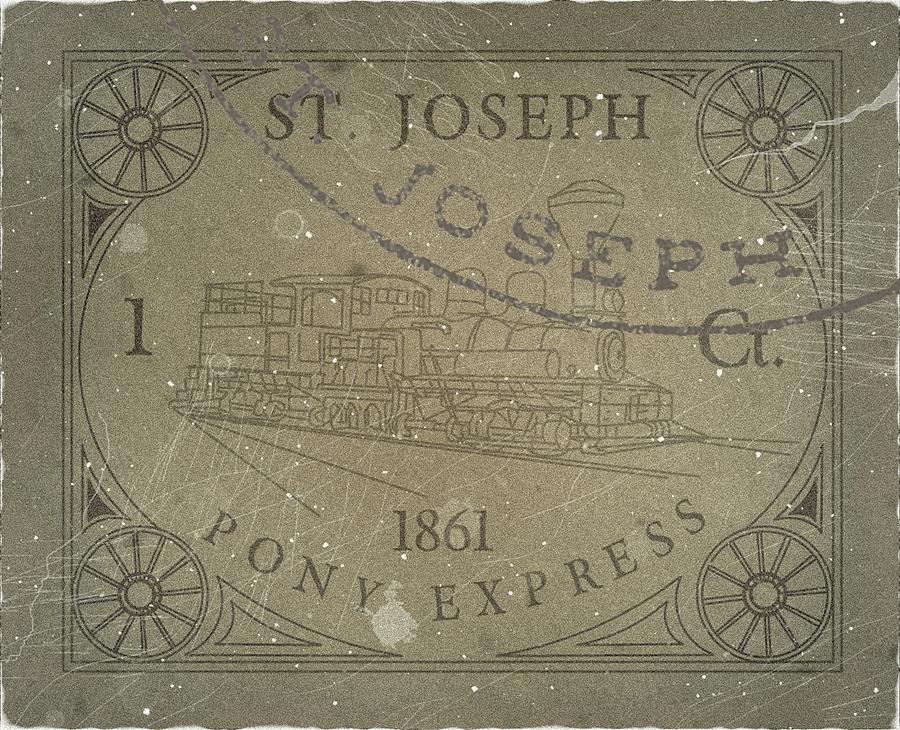 1861 St. Joseph Pony Express - 1ct. St Joseph Postmark - Mail Art Post Digital Art by Fred Larucci