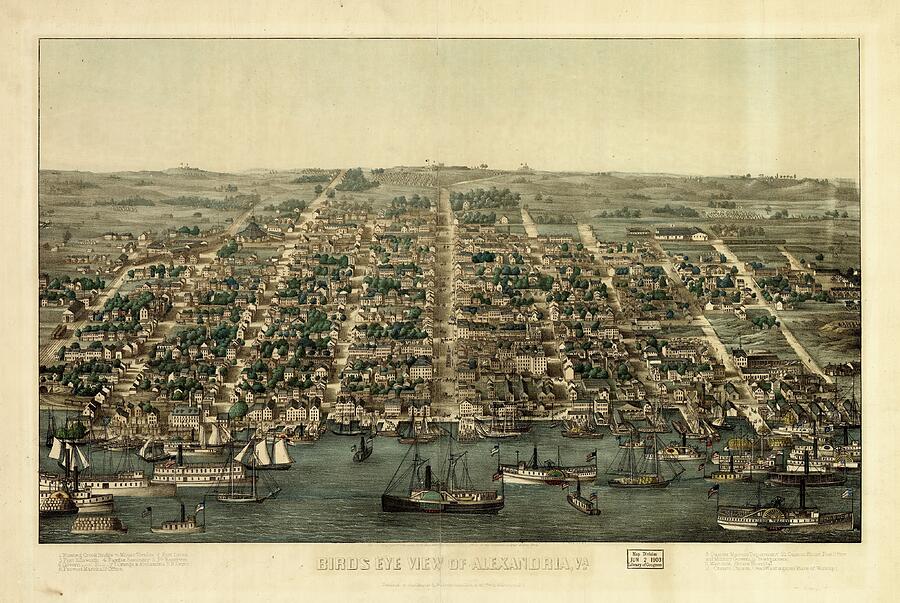 1863 Alexandria Virginia Map Drawing by Dan Sproul 1863 Alexandria Virginia Map Drawing by Dan Sproul