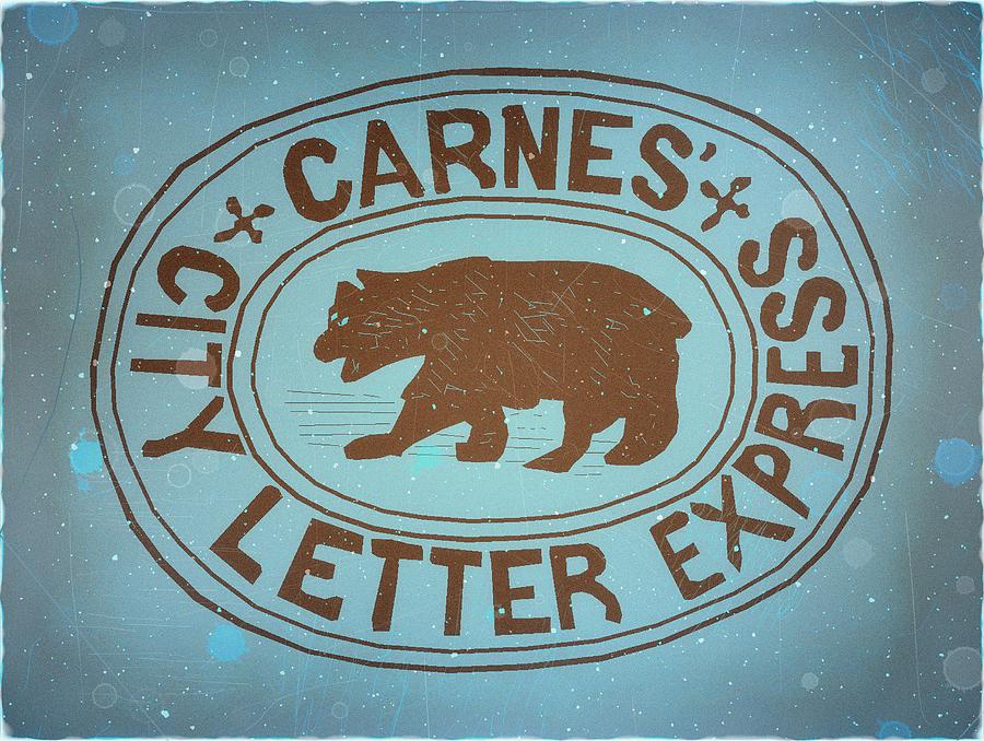 1863 - Carnes City Letter Express - Sky Blue Edition - Mail Art Post Digital Art by Fred Larucci