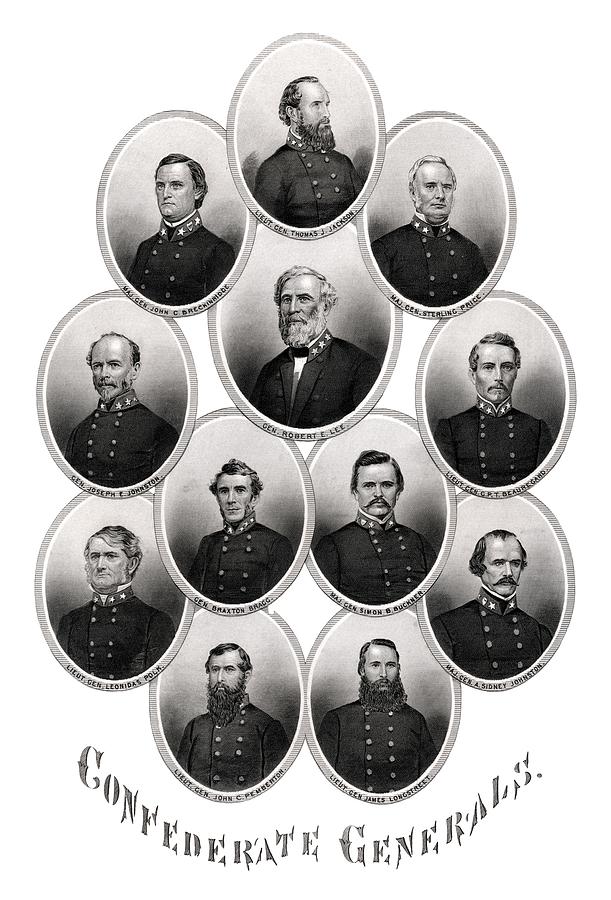 1865 Confederate Generals of the Civil War  Painting by Historic Image