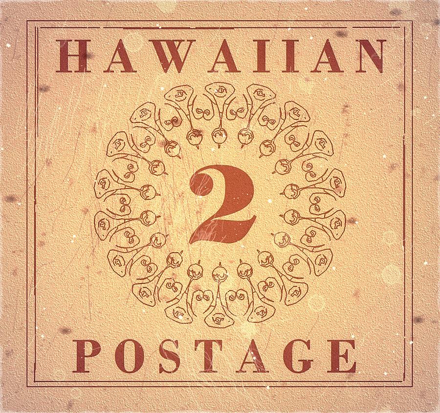 1866 Hawaii Banner Postage - 2 Cts. Dull Vermilion Edition - Mail Art Post Digital Art by Fred Larucci