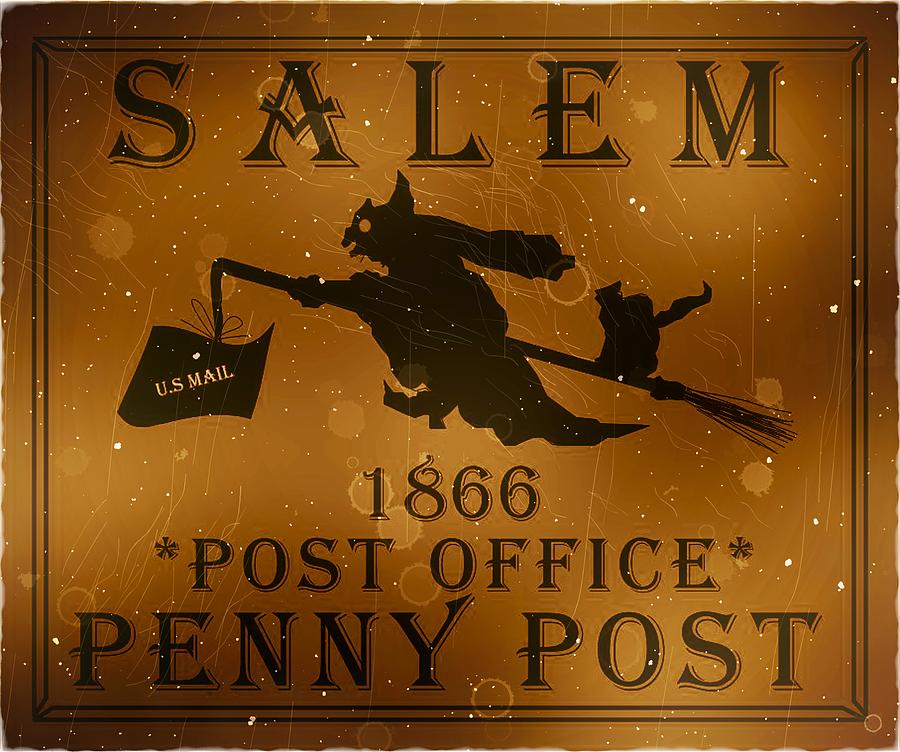 1866 Salem - Penny Post Bronze - Mail Art Digital Art by Fred Larucci
