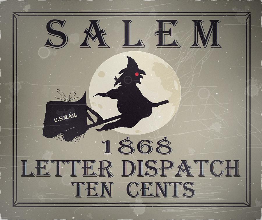 1868 Salem - 10cts. Gray Letter Dispatch - Mail Art Digital Art by Fred Larucci