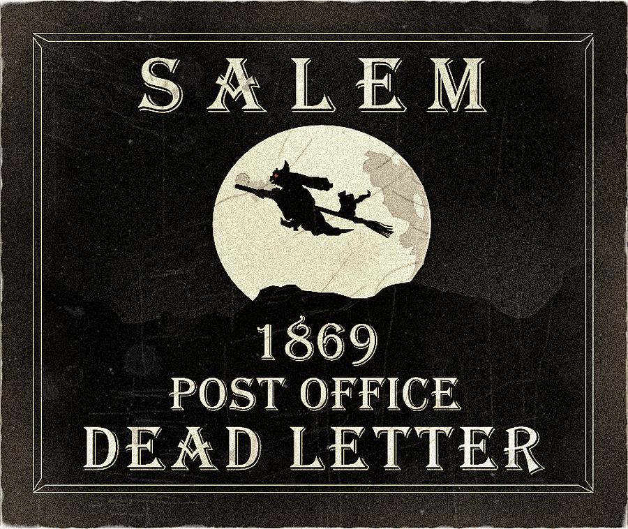1869 Salem - DEAD LETTER Black - Mail Art Digital Art by Fred Larucci