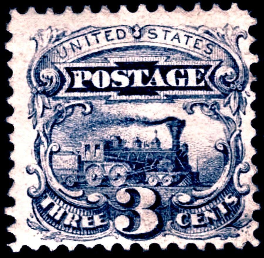 1869 United States - No.114 - 3cts. Ultramarine - Stamp Art Digital Art by Fred Larucci
