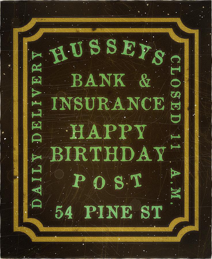 1870 Husseys - Happy Birthday Post - Dark Chocolate - Mail Art Post  Digital Art by Fred Larucci