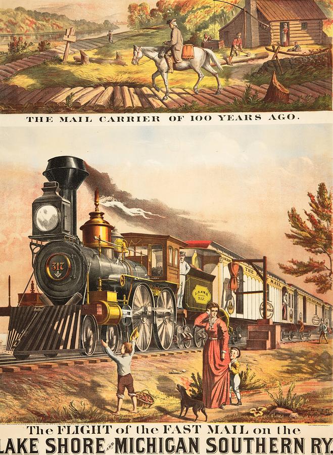 1873 Fast Mail Locomotive Digital Art by Kim Kent