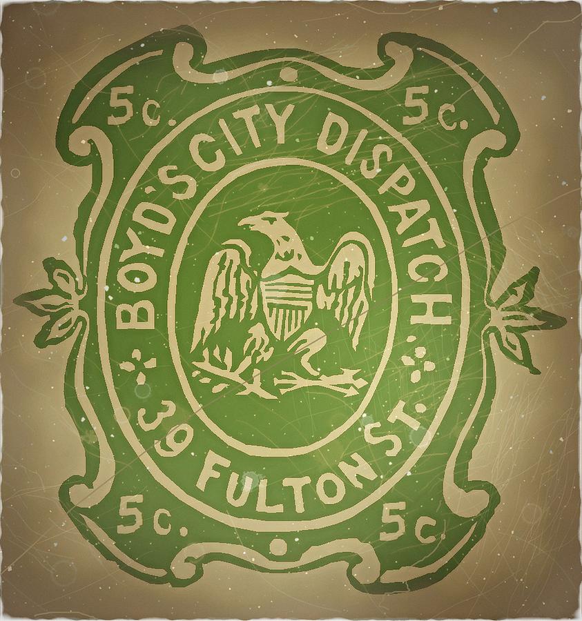 1874 - Boyds City Dispatch Post - 5ct. Green Edition - Mail Art Post Digital Art by Fred Larucci