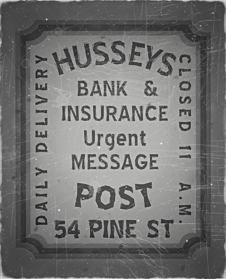 1874 Husseys - Urgent Message Post - Industrial Gray - Mail Art Post  Digital Art by Fred Larucci