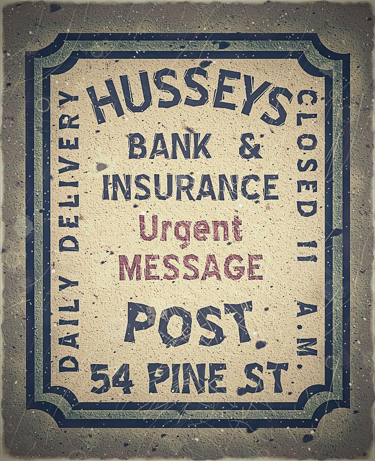 1874 Husseys - Urgent Message Post - Slush Gray - Mail Art Post  Digital Art by Fred Larucci