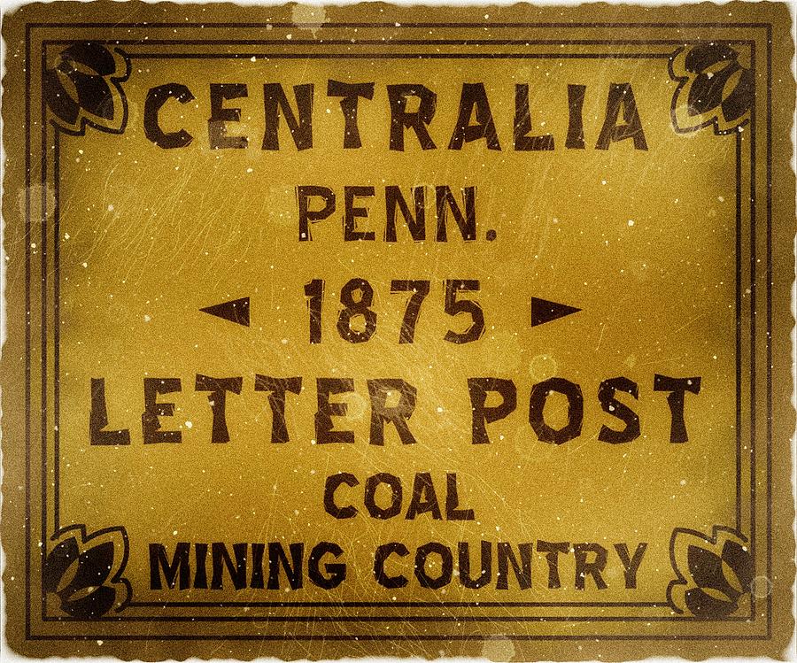 1875 Centralia Pennsylvania - Letter Post - Snake Yellow  Digital Art by Fred Larucci
