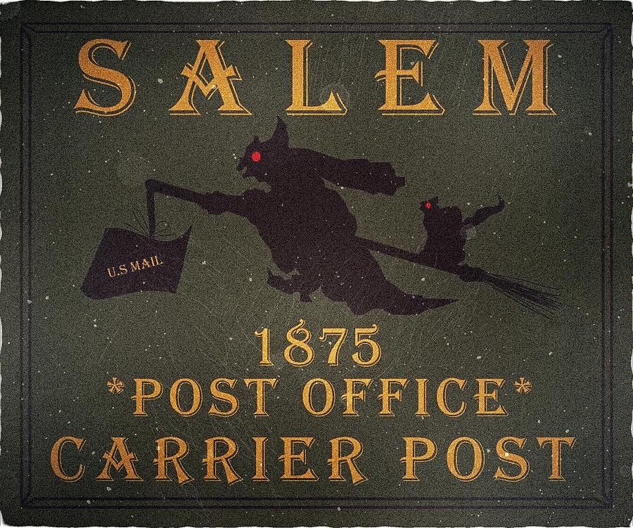 1875 Salem - Carrier Post - P.O. - Deep Evergreen - Mail Art Digital Art by Fred Larucci