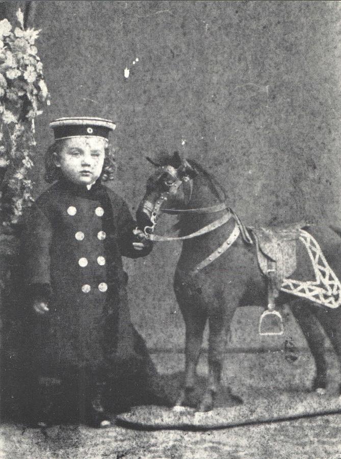 Boy Photograph - 1876 Boy with Toy Horse, Antique Photograph by Thomas Dans Boy Photograph - 1876 Boy with Toy Horse, Antique Photograph by Thomas Dans