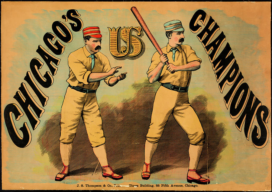1876 Chicagos Champions Baseball Art Mixed Media by Row One Brand