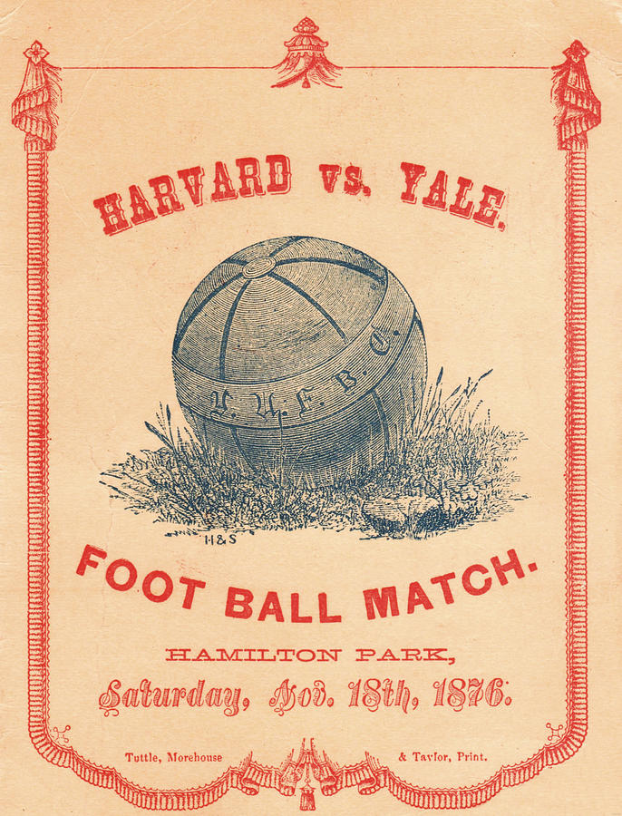 1876 Harvard vs. Yale Foot Ball Match Mixed Media by Row One Brand