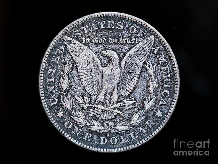 1878 Morgan Silver Dollar on Black Reverse Digital Art by Randy Steele
