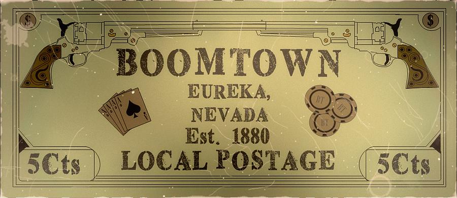 1880 Boomtown Local Postage - 5cts. - Mail Art Digital Art by Fred Larucci