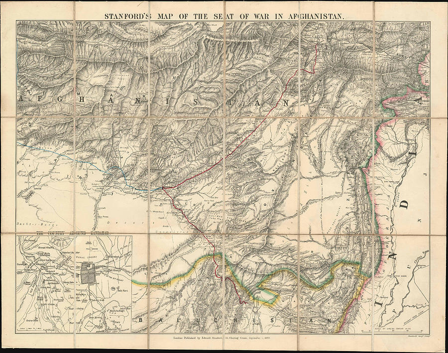 1880 Stanford's Map of Afghanisgan during the Second Anglo-Afghan War ...